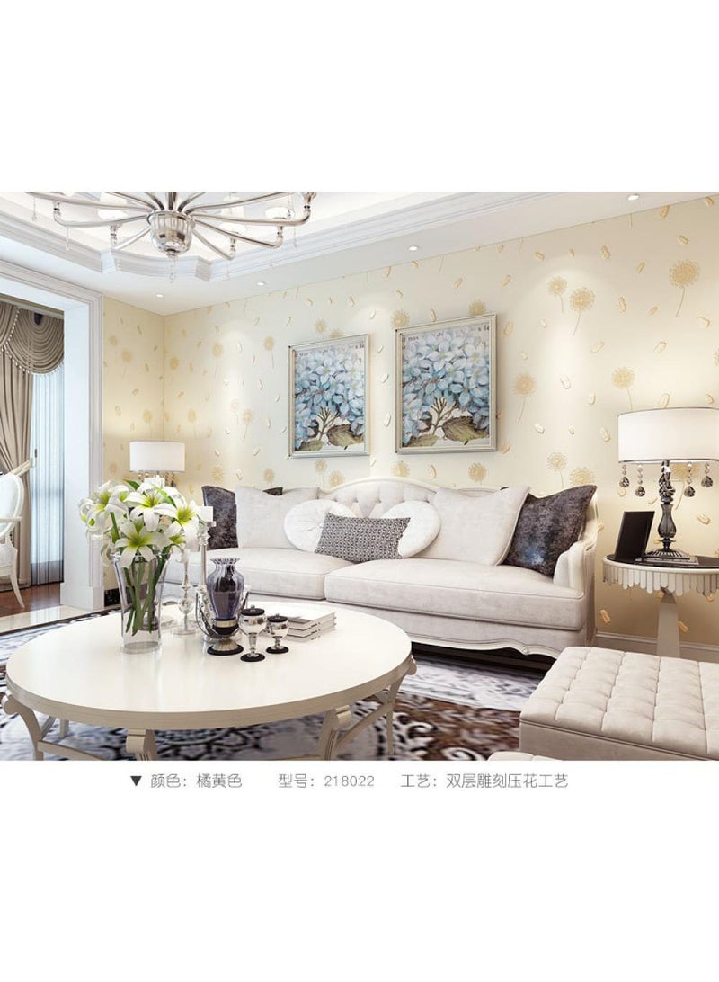 الأزرق جي دبليو ورق حائط سميك مقاوم للماء ذاتي اللصق بتصميم نبات الهندباء لغرفة الأطفال وخلفية التلفزيون 0.53*9.5 متر - Image 3